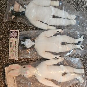 Just for Keeps Classic Softbody Animals Bunny, Cat, &  Cow Crafting Doll NWOT